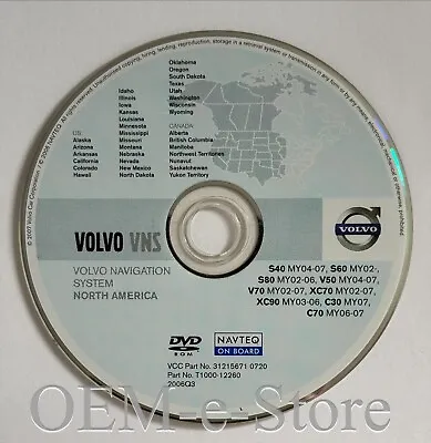 2003-2007 Volvo XC70 V50 V70 GPS Navigation DVD Coverage West U.S Canada Map OEM • $79