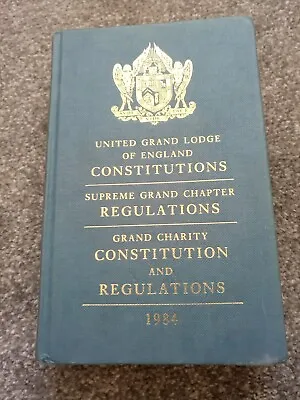 Masonic Book Of Constitutions Regulations 1984 Notes Changes Vintage Mason Lodge • £20