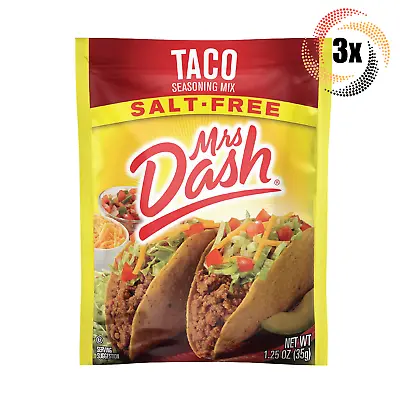 3x Packets Mrs Dash All Natural Taco Flavor Seasoning Mix | 1.25oz | Salt Free • £11.62