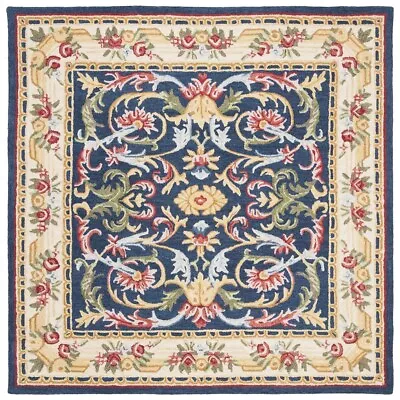 Arts & Crafts William Morris Style Wool/Cotton Blue Area Rug **FREE SHIPPING** • $249