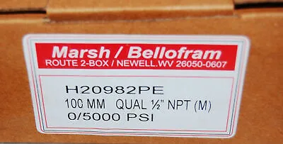 Marsh Bellofram H20982pe Hydraulic Gauge • $79.23