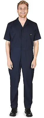 Mens Short Sleeve Coverall Overall Boilersuit Mechanic Protective Work Wear • $35.90