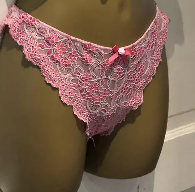 La Senza Pink Lacey Panties 10 Uk • £5.99