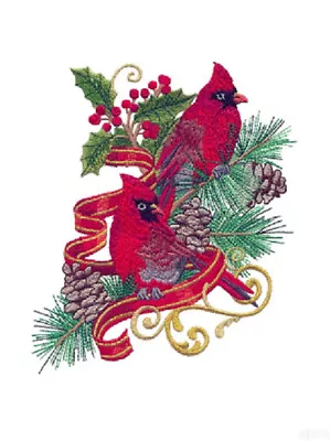 36 Regal Christmas Cardinals Machine Embroidery Designs On USB • $9.95