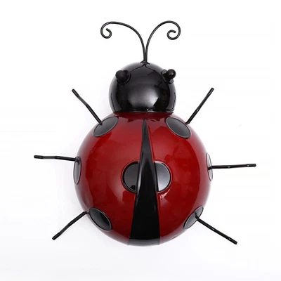 £8.78 • Buy 2 X 10CM Red Large Metal Ladybirds Summer Garden Art Decoration Ornament Wall