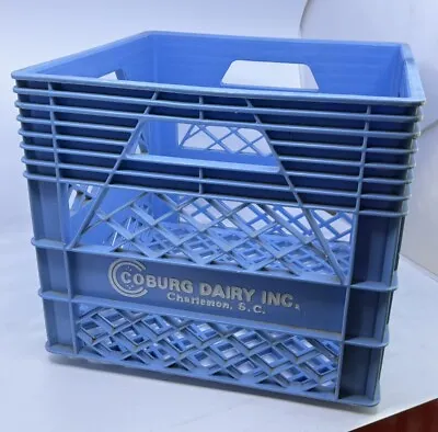 Vintage Coburg Dairy Inc. Charleston SC Blue Plastic Milk Crate South Carolina • $49.99
