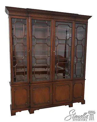 60603EC: KINDEL 4 Door Chippendale Mahogany Bookcase Breakfront • $3495