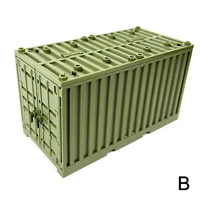 $11.28 • Buy Green Cargo Shipping Container For Toy Brick Building Blocks Mini Military Fi L1