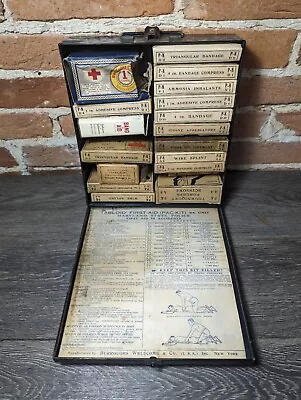 Vintage 1940s Metal Tabloid First Aid (Pac - Kit) Box Maryland State Police • $64.99