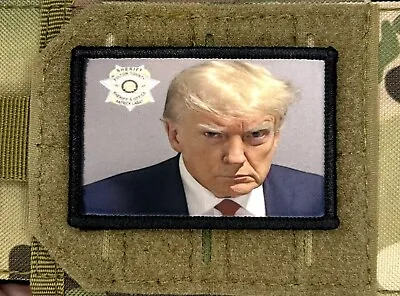 Trump MugShot Morale Patch / Military ARMY Tactical Airsoft Hook & Loop 524 • $8.99