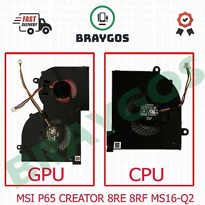 Replacement For MSI P65 Creator 8RE 8RF MS16-Q2 CPU & GPU Cooling Fan Set • £34.75