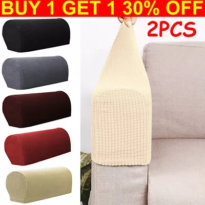 2X Removable Arm Stretch Sofa Couch Chair Protector Armchair Covers Armrest UK • £2.99