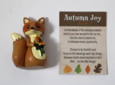 U3 1x FOX With Sunflower AUTUMN JOY STONE FIGURINE Miniature Ganz • $6.99