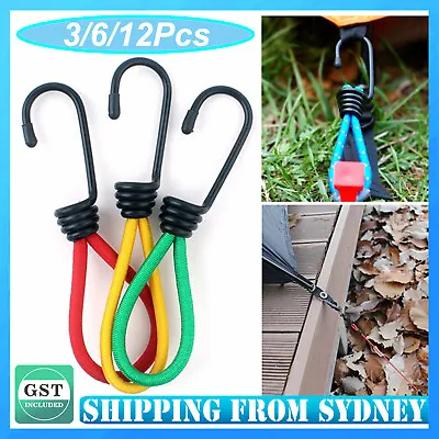 $10.99 • Buy 3-12 X Antislip Stretch Latex Tent Peg Hook Camping Accessories Rope Outdoor 6in