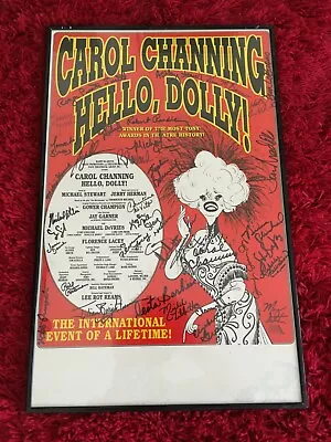 $720 • Buy Original HELLO DOLLY! Broadway Poster-Window Card SIGNED Carol Channing & Cast 