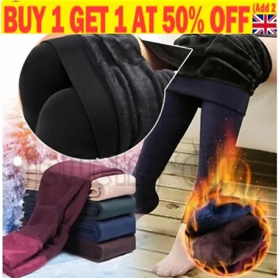 £7.99 • Buy Ladies Winter Thick Leggings Pants Fleece Lined Thermal Stretchy Warm Soft^UK