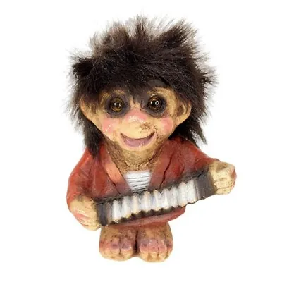 NyForm Troll Playing The Accordion Norway Retired Glass Eyes Vintage • $71.25