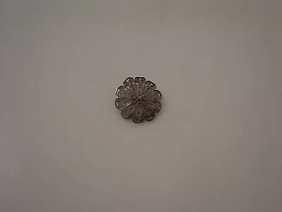 Made In Palestine Silver Filigree Vintage Pin Brooch Round Flower Design • $39.99