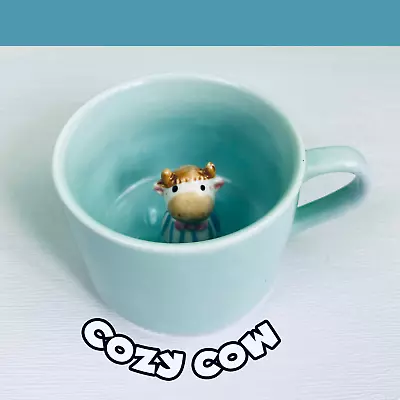 Cozy Cow Ceramic Coffee Mug Stoneware Tea Latte Cappuccino Animal Peekaboo Cup • £14.95