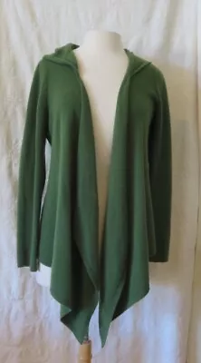 Magaschoni Cashmere Womens Open Front Hooded Cardigan Green Size Medium • $39.99