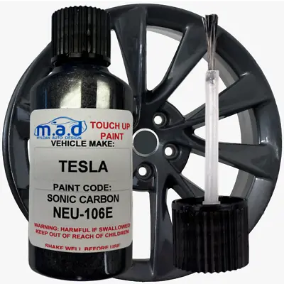 $12.31 • Buy Tesla Sonic Carbon NEU-106E Alloy Wheel Touch Up Kit Repair Paint Brush Curbing