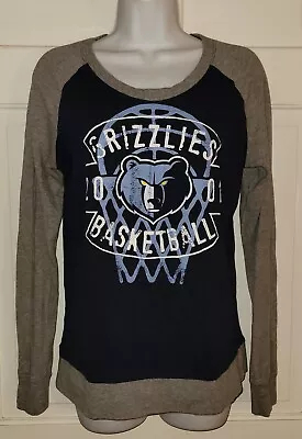 MEMPHIS GRIZZLIES NBA Heather Cotton Blue Gray Logo Sweatshirt. Ladies M • $14.99