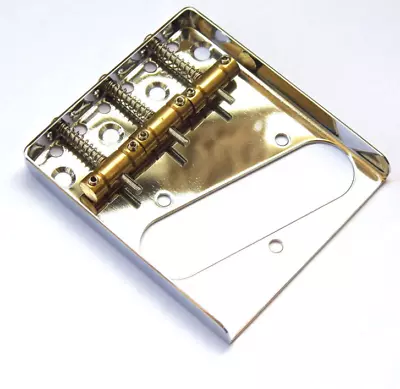 £8.32 • Buy Telecaster Vintage Style Chrome 3 Brass Saddle Bridge For Tele Electric Guitar