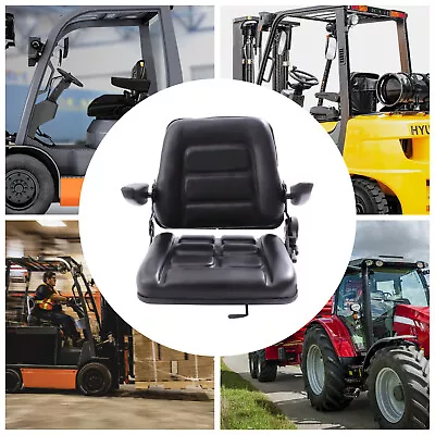 Universal Tractor Seat W/Slide Tracks Black For Kubota Bobcat John Deere Ford • $107.34