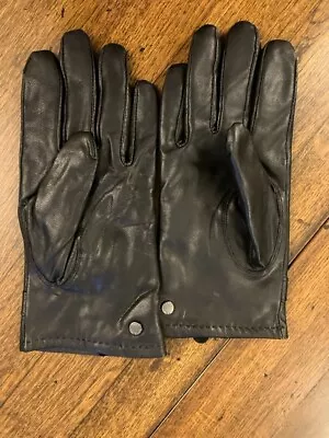 Paul Costelloe Mens Black S-M Leather Gloves • £6.50