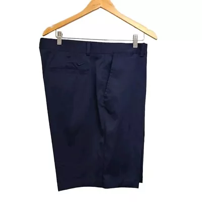 Nike Golf Shorts Mens 40  Navy Blue Flat Front Dri Fit Performance Fabric • $15