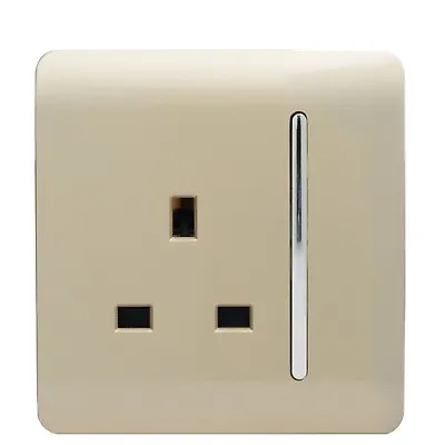 Trendi 1 Gang Artistic Modern Champagne Gold 13 Amp Long Switched Plug Socket • £8.95