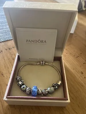 $55 • Buy Pandora Charm Bracelet With 10x Genuine Charms- VGC