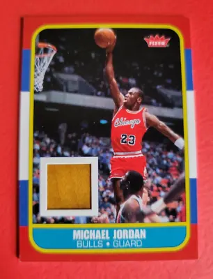 Michael Jordan Game Used Floor Card 2007-08 Fleer 1986-87 Rookie Reprint Bulls • $189.95