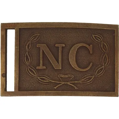 Brass Nc North Carolina Csa Plate Civil War Reenactor 1970s Vintage Belt Buckle • $185