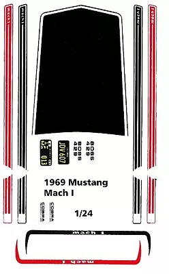 1969 Ford Mustang MACH I 1/24th - 1/25th Scale Waterslide Decals • $8.50