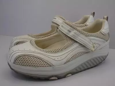 Women's Sz 10 M Skechers 11807 Shape Ups Metabolize White Silver Shoes Mary Jane • $31.20