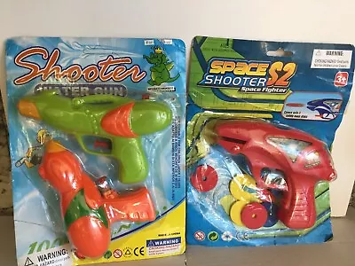 3 Vintage Toy Guns Space Shooter W/ Discs Space Fighter & Water Guns NEW Retro  • $8.99