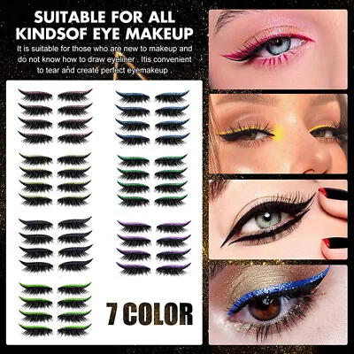 £3.85 • Buy 4 Pair Self-Adhesive Reusable Shiny False Lashes Eyeliner And Eyelash Stick Jx