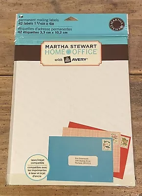 MARTHA STEWART Home Office 42 PERMANENT MAILING LABELS 1-5/16 X 4” AVERY 72435 • $4.49