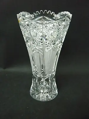 Solid Nachtmann Lead Crystal Vase Diamond Cut Decor H=32 Cm Ø=18.5 Cm 3.5 Kg • £54.01