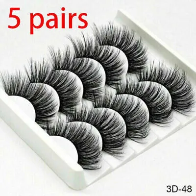 10 Pairs 3D Mink False Eyelashes Wispy Cross Long Thick Soft Fake Eye Lashes  UK • £3.99