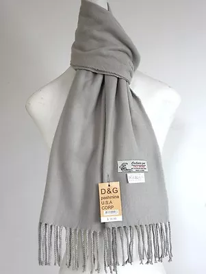 DG Men's Winter Scarf.Warm.Solid Light-Gray Cashmere Feel*Soft*Unisex • $9.95