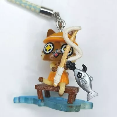 Monster Hunter 1  Airou Palico Felyne Tan Shiga Fishing Figure Keychain Charm • $20