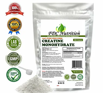 FDC Creatine Monohydrate 500g Micronized Creatine Mono Pure Powder  100Serving • $18.99