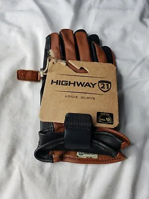 Highway 21 Louie Glove Deer Skin Leather Motorcycle Biker Gloves Medium • $30.23