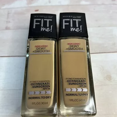 Lot Of 2-Maybelline Fit Me! Dewy + Smooth Foundation #225 MEDIUM BUFF • $11