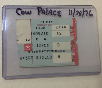 ELVIS ORIGINAL CONCERT TICKET STUB / Daly City CA Cow Palace Nov 1976 • $213.64