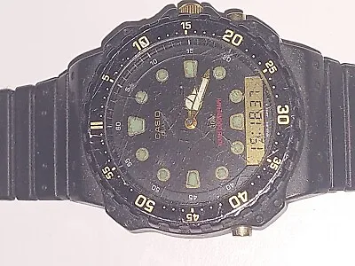 Vintage Casio AQ-100W Alarm Chronograph Dual Time Men's Diver Watch • £44.90