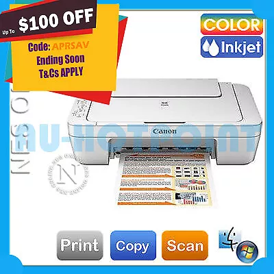 Canon PIXMA MG2560 3-in-1 A4 Color Inkjet MFP Printer (WITHOUT Starter Ink) • $49.98