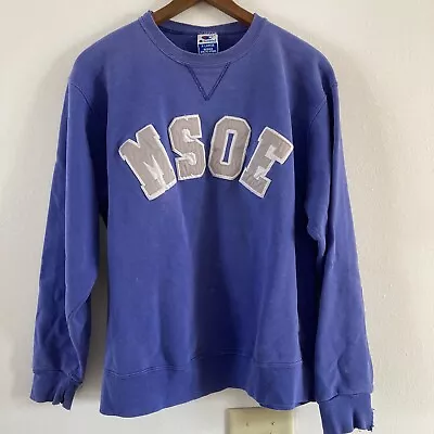 Vintage MSOE Distressed Periwinkle Champion Sweatshirt Sz Xl • $45